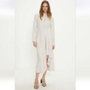 Oasis Premium Crepe Waterfall Skirt Midi Dress